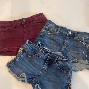 3 pairs of denim shorts